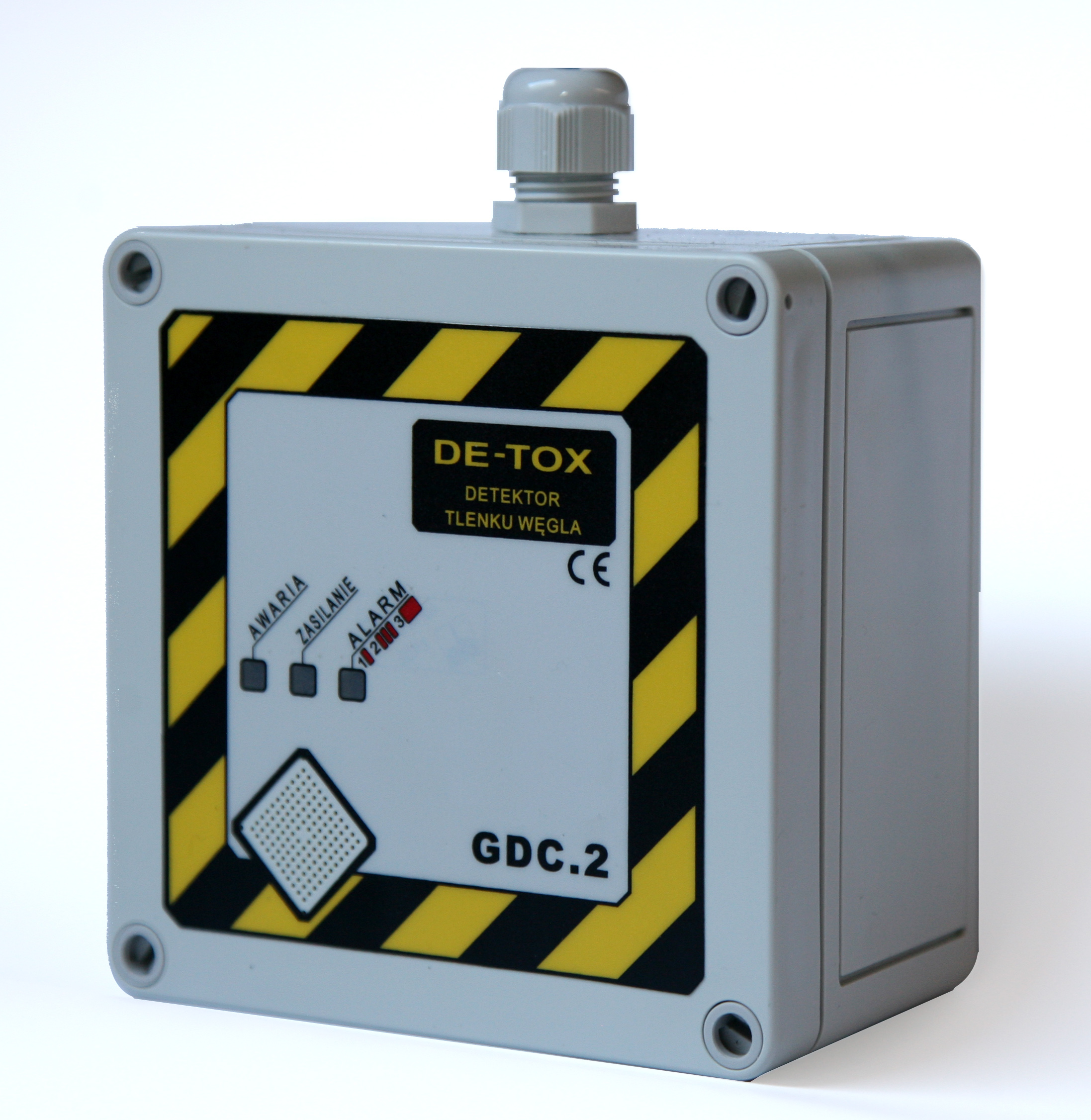 Detektor trzyprogowy tlenku węgla CO, 3xALARM+1xAWARIA, wymienna głowica pomiarowa, sensor półprzewodnikowy, możliwość rozszerzenia o moduł komunikacji